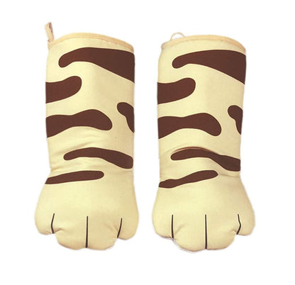 Oven Mitts Kitchen Cooking Baking Heat Resistant Cat Glove, 1 Pair Claw