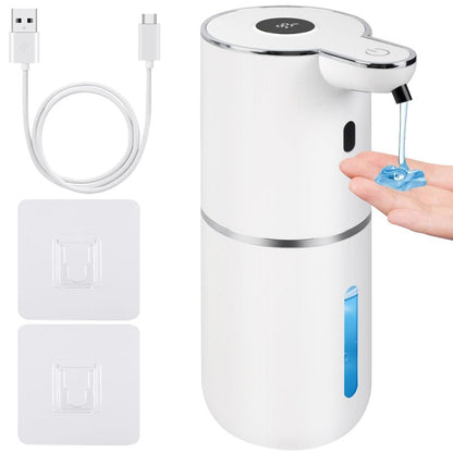 Automatic Soap Dispenser, Hand Soap Dispenser 12.8oz/380ml Smart Rechargeable, Liquid Touchless Soap Dispensers with 6-Level, Wall Mounted or Countertop Dish Soap Dispensing for Bathroom & Kitchen