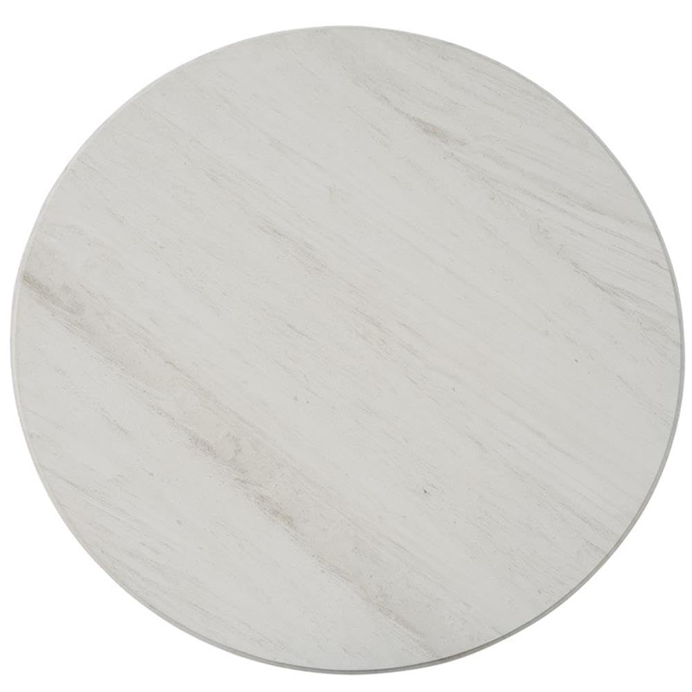 Pemberly Row Contemporary Dining Set, 54" Round Table, Oak Veneer, Stone Top, Natural Finish, Includes 4 Barrel Chairs, Neutral Upholstery, Modern Style, Perfect for Kitchen or Dining Room Spaces