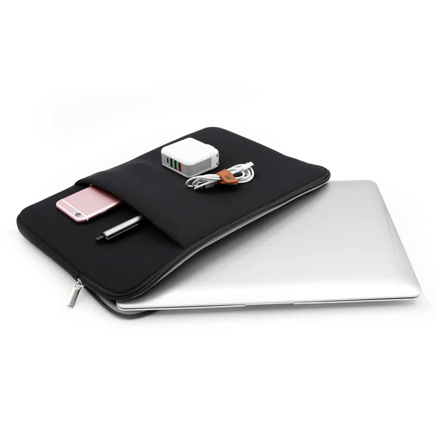 RAINYEAR 13 Inch Laptop Sleeve Compatible 13.3" MacBook Air/Pro M1 M2 M3 M4 A3240 A3113 A2681 A2337 A1932 A2179 A2338 A1706 A1708 Case Bag with Front Pocket Accessories Pouch (Red, Upgraded Version)