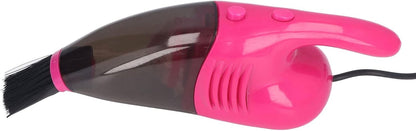 GLOGLOW Mini Vacuum Cleaner, USB Handheld Keyboard Vacuum with Powerful Suction for Desktop, Drawer, Car Interior (Pink)