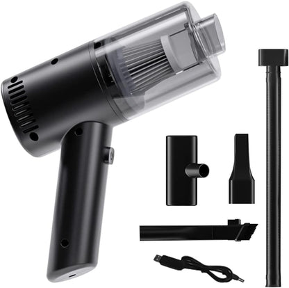 Wireless Handheld Vacuum Cleaner, 6000Pa High Suction Power, Portable Cordless Device, Twin Turbine Motors, Black