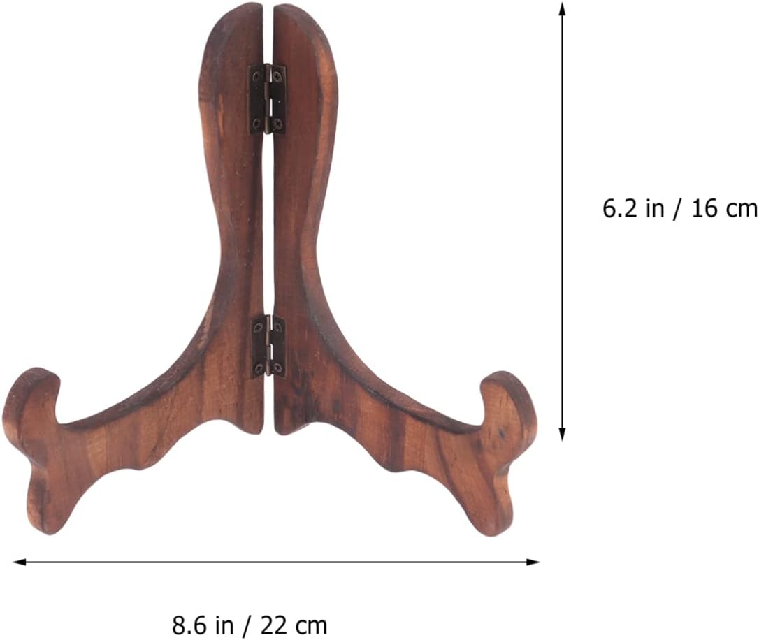 Gatuida 4 Pcs Wooden Display Stand, Plate Holder Easels for Home and Wedding Decorations