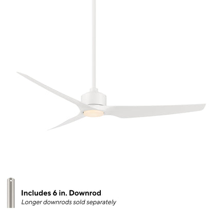 WAC F-056L-MW Stella 60" Outdoor Ceiling Fan with Lights and Remote Control, Matte White