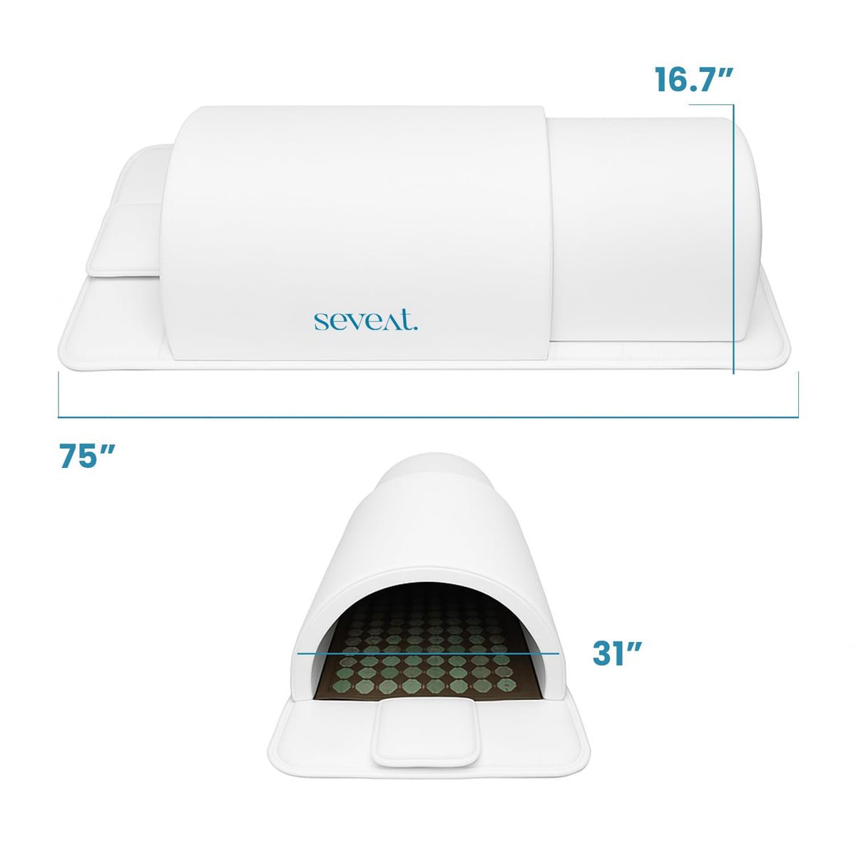 Seveat Portable Infrared Sauna Dome | 1300W Power | Near-Zero EMF | Full-Body Dry Sauna with Therapeutic Jade Stones | Home Wellness & Relaxation (White)