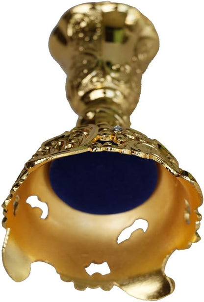 Taper Candle Holders with Deluxe Engraved Design, Set of 2 Premium Gold Candlestick Holders