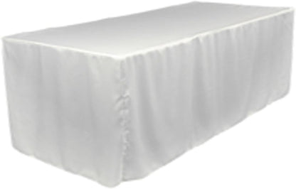 TEKTRUM Fitted Table DJ Jacket Cover, 8-Feet Long, Thick/Heavy Duty/Durable Fabric, White Color (TD-JKT-WHT-8FT)