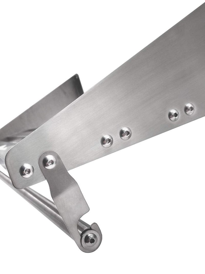 Mecete 304 Stainless Steel Standard Wall Shelf, Cookware Storage Organizer, Kitchen Wall Pot Pan Rack,With 6 Hooks, Capacity 60 lb (39.3" x 11.5"-hang)