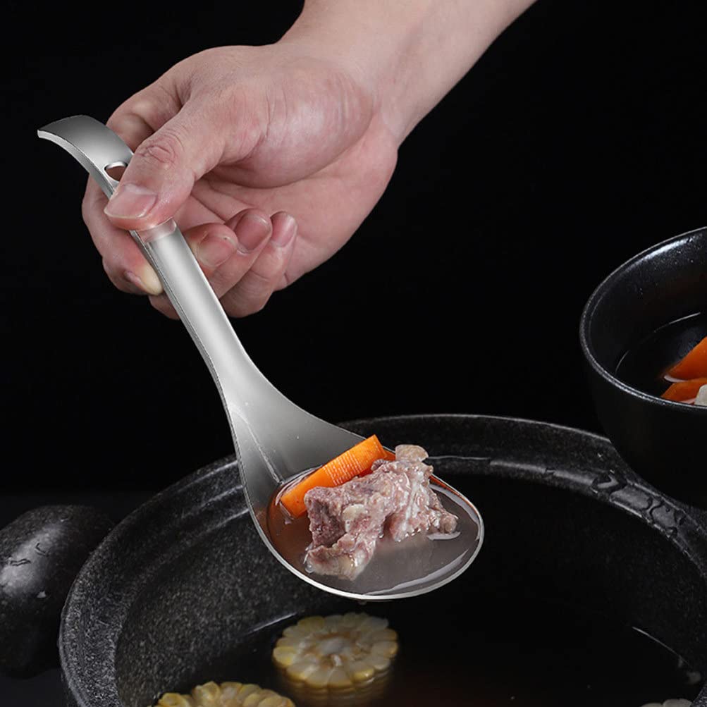 Cabilock Stainless Steel Rice Spoon 9.25 Inch Rice Ladle Paddle for Serving Fluffy Kitchen Utensil for Everyday Cooking