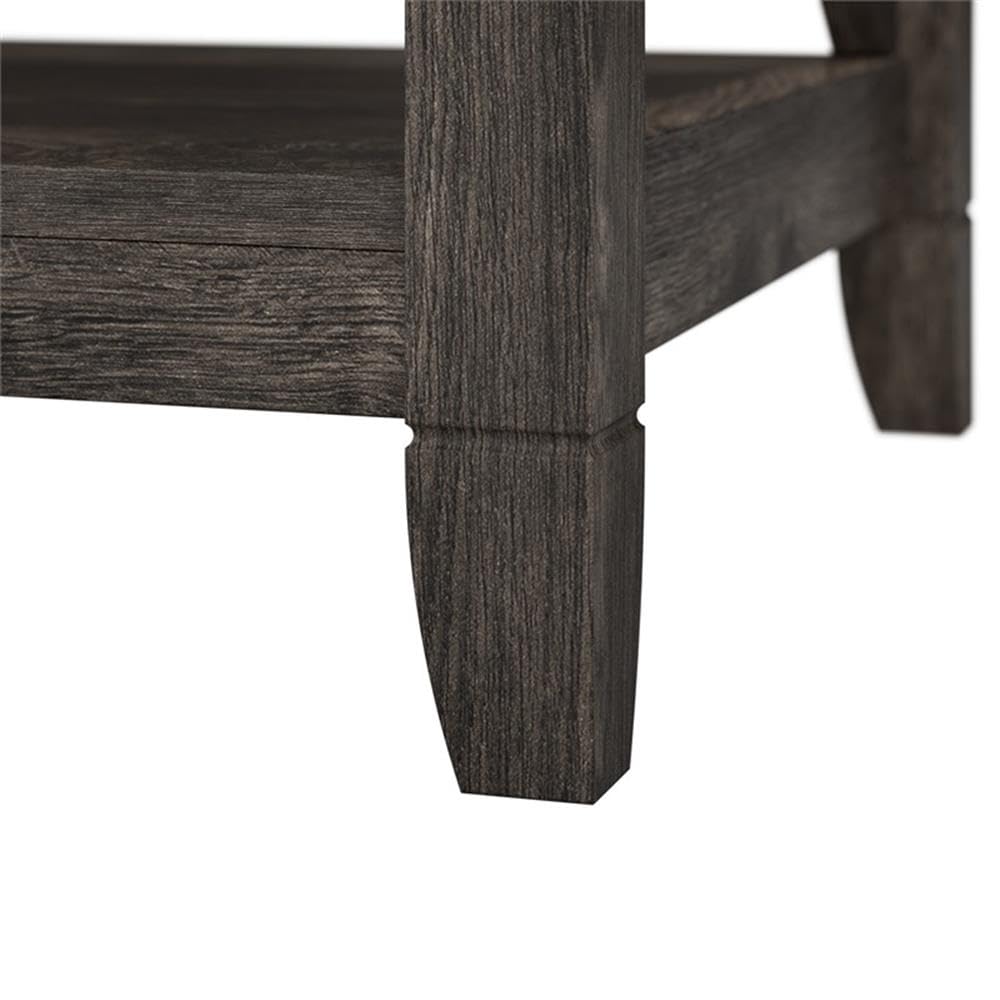 Bush Home Key West 5 Shelf Bookcase - Set of 2 | Tall Bookshelves in Dark Gray Hickory | Sturdy Display Shelves for Library, Living Room, and Home Office