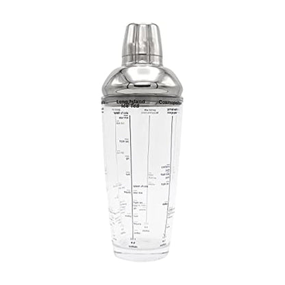 Houdini 24oz Glass Cocktail Shaker, Includes Six Recipes