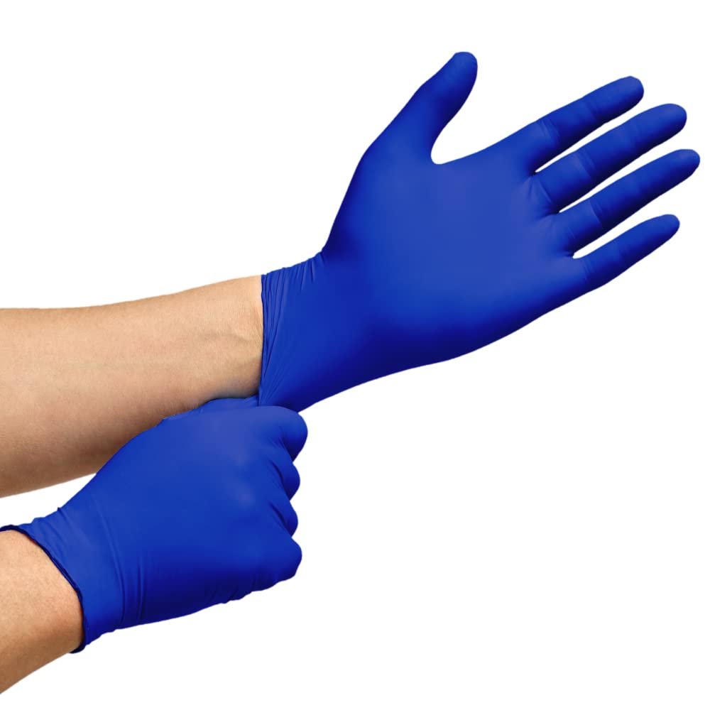 Inspire Nitrile Gloves Medical Examination | The Original Quality Stretch Cobalt Blue | 4.5 Grade Disposable Gloves Latex Free Doctors, EMT, Food Service, Cleaning, Household, Hospitals and More