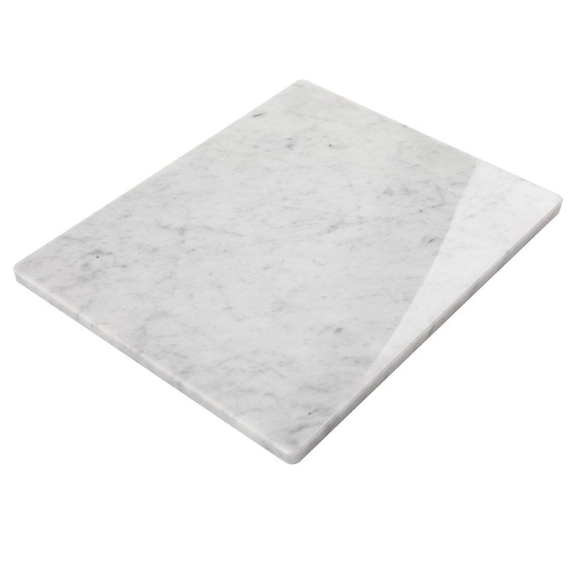 Lovdeco Carrara Marble Cutting Board 20x16 Inch, Pastry Board For Kitchen, Large White Marble Slab Gift With Non-Slip Feets, 1 Piece