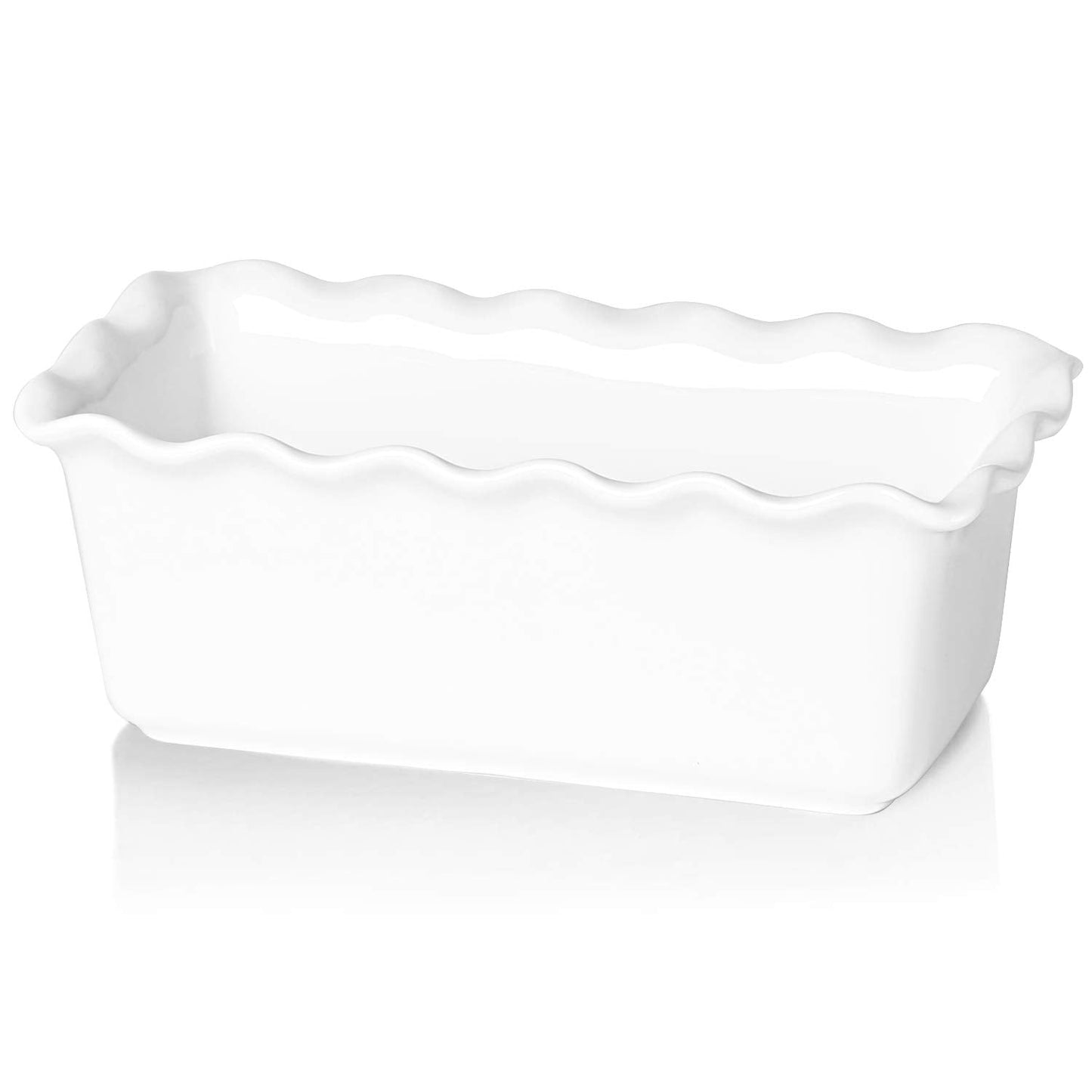 HAOTOP Porcelain Nonstick Baking Bread Loaf Pan, 8.5 x 5 Inch, White