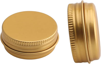 Othmro 24pcs Metal Round Tins - 0.5oz/15ml Aluminum Containers with Screw Lid for Salve, Spices, Lip Balm, Gold