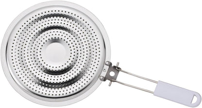 HIC Kitchen Heat Diffuser Reducer Flame Guard, Stainless Steel, Removable Handle