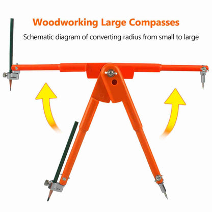 Garosa 9.8 inch Professional Large Compass Carpenters Compass with Pencil Holder for Math Geometry Drafting Art Drawing Circles (Small)