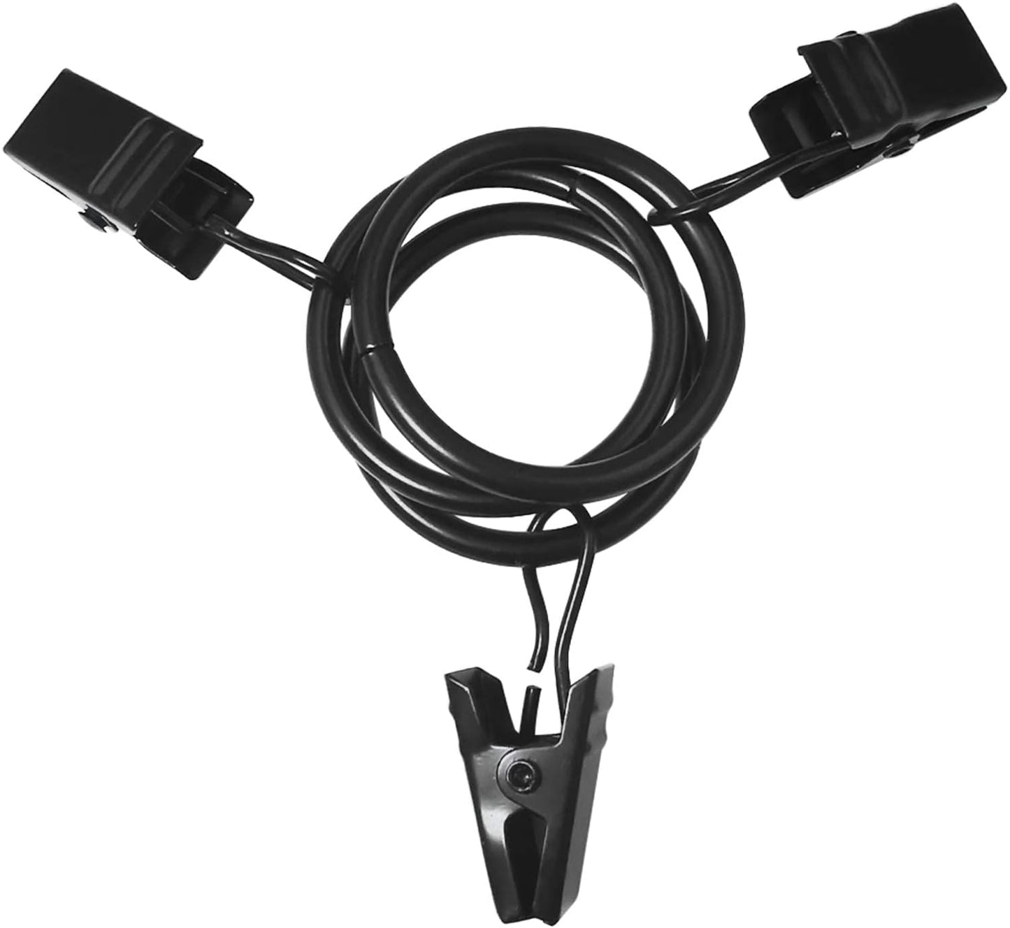 44 Pack Metal Curtain Rings with Clips | Drapery Clips with Rings | Fits Diameter 6/8 in Curtain Rod, Black