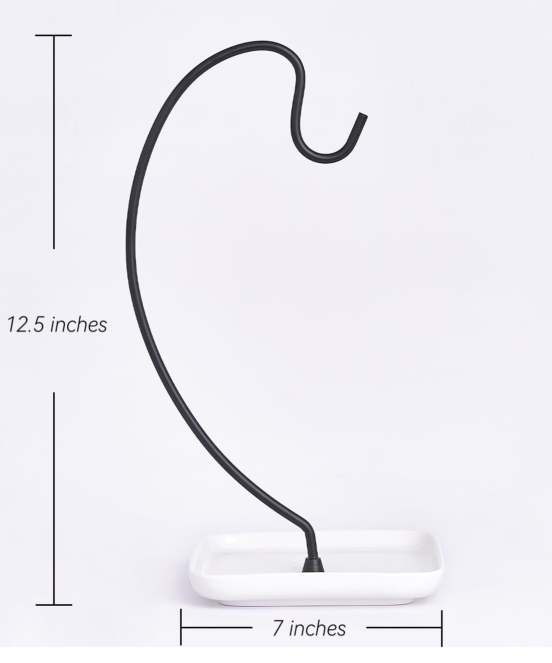 VROOMIUM Banana Holder Stand with Ceramic Bowl - Holds Up to 5 Pounds Bananas, Hassle-free Cleaning, Stylish and Chic Design Banana Rack - Chic Black
