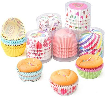 600PCS/Set Muffin Cupcake Paper Cups, Cake Forms Cupcake Liner Baking Muffin Box Party Tray Decorating Tools
