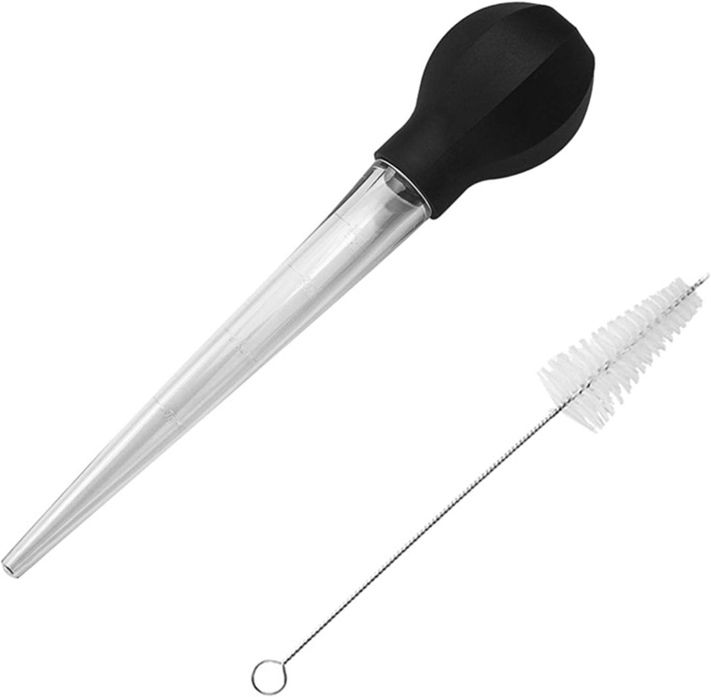 Turkey Baster with Cleaning Brush, Large Suction Bulb for Home Baking Kitchen Tool, Black