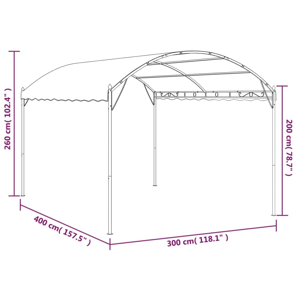 Large Gazebo Taupe and Black, Polyester Fabric Steel Frame, 157.5x157.5x102.4in Outdoor Canopy Tent for Patio, Garden, Event Outdoor Structures