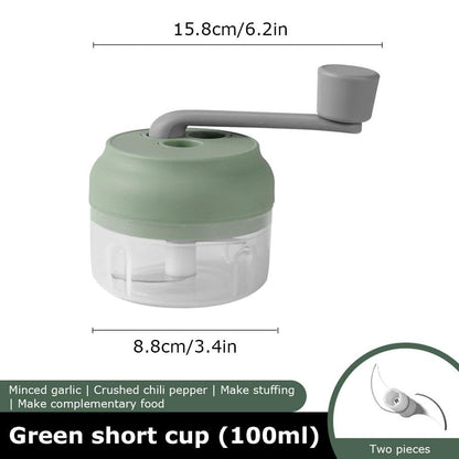 Baby Food Grinder & Manual Garlic Chopper, Portable Hand Operated Garlic Crusher Garlic Mincing Tool Garlic Masher Handheld Garlic Press for Outdoor Picnics and Home Use