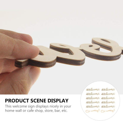 PRETYZOOM 10pcs Farmhouse Welcome Sign Cutout, Unfinished Letter Sign DIY Block Words for Home Wedding