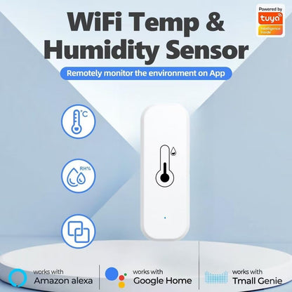 Wifi & Bluetooth Temperature and Humidity Sensor - Compatible with Alexa and Google Home (1 Pack)