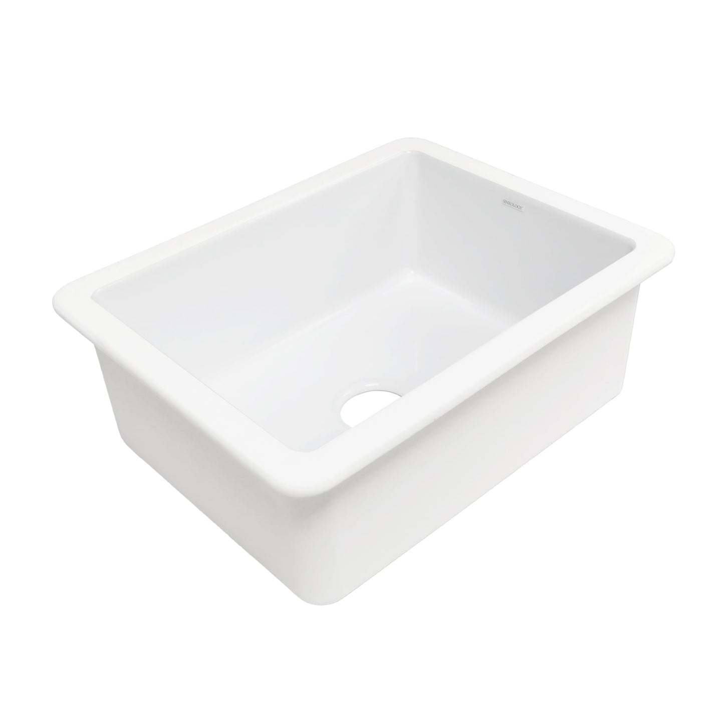 Sinkology Eden 23 Inch Undermount Fireclay Kitchen Sink White Single Bowl – Deep Basin, Fits 26 Inch Cabinet