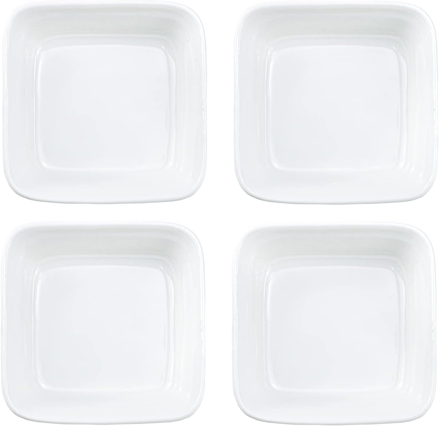 Square-Shaped Ceramic Sauce Dish, 4 PCS Multipurpose Sushi Dipping Bowl Appetizer Plates Serving Dish