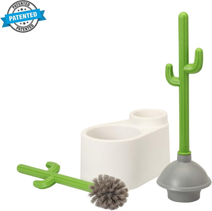 Cactus Toilet Plunger and Brush Set for Bathroom Cleaning, 1 Set