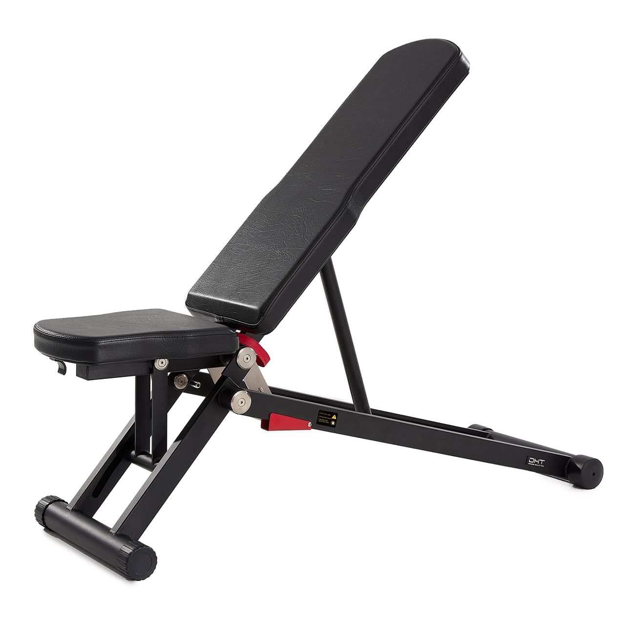 DHT Weight Bench, Adjustable Weight Benches for Home Gym, Workout Bench with Fast Folding, Incline Decline Bench Press for Full Body, Black