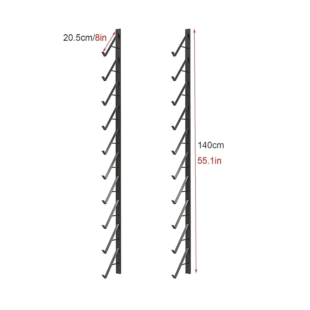 Floor Tile Sample Rack,Wall Mounted Tile Sample Display Rack - 10 Tier Metal & Wooden Storage Holder, Heavy Duty Floating Shelf for Retail Stores, Ceramic & Floor Tiles (White 20.5x140cm)
