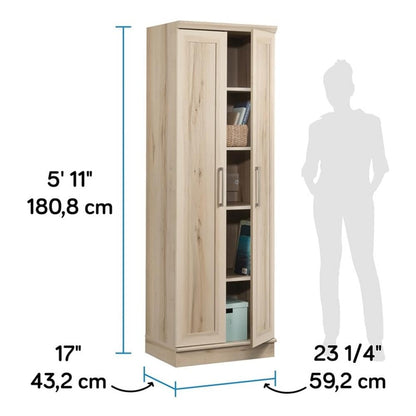 Sauder HomePlus Two Door Storage Cabinet/Pantry Cabinet, Pacific Maple Finish