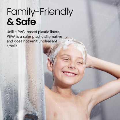 LiBa Waterproof Shower Curtain - Premium Non-Toxic PEVA Liner with Rust-Proof Grommets | Clear 72x84