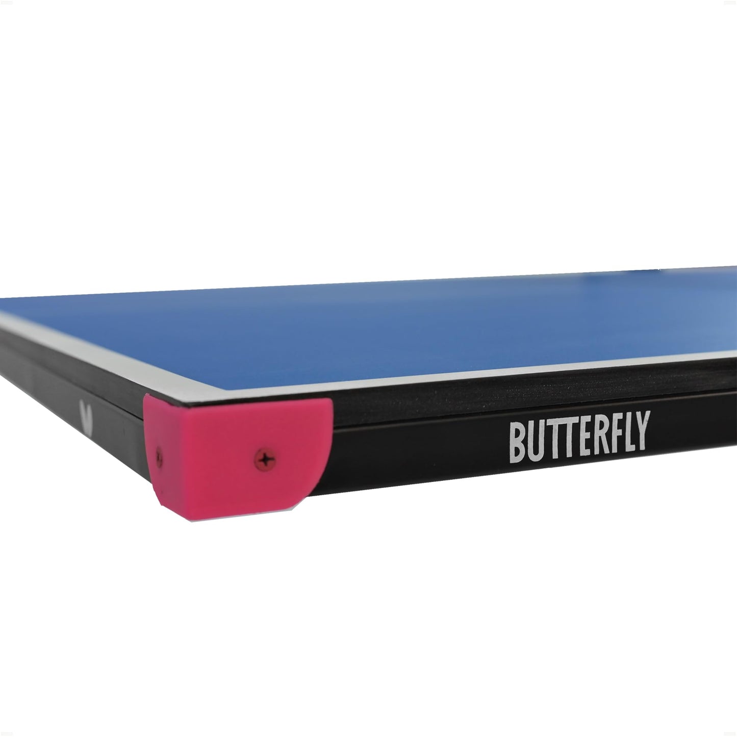 Butterfly Junior Stationary Ping Pong Table - 3/4 Size Table Tennis Table - Space Saver Table for Game Room - Regulation Height Ping Pong Table - Sturdy Frame - Ships Assembled with Net