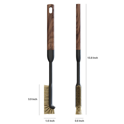 Cleaning Brush, Diveotree Hard Bristle Brush for Deep Cleaning Grout, Sink, Cup, Teapot, Bottle, Blender, Multi-Purpose Brush wih Long Handle for Kitchen (Brown)