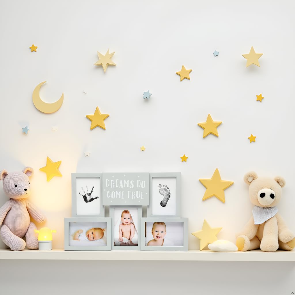 Kate & Milo Dreams Do Come True First Year Picture Frame, First Year by Month, Newborn Baby Must Haves, Gray