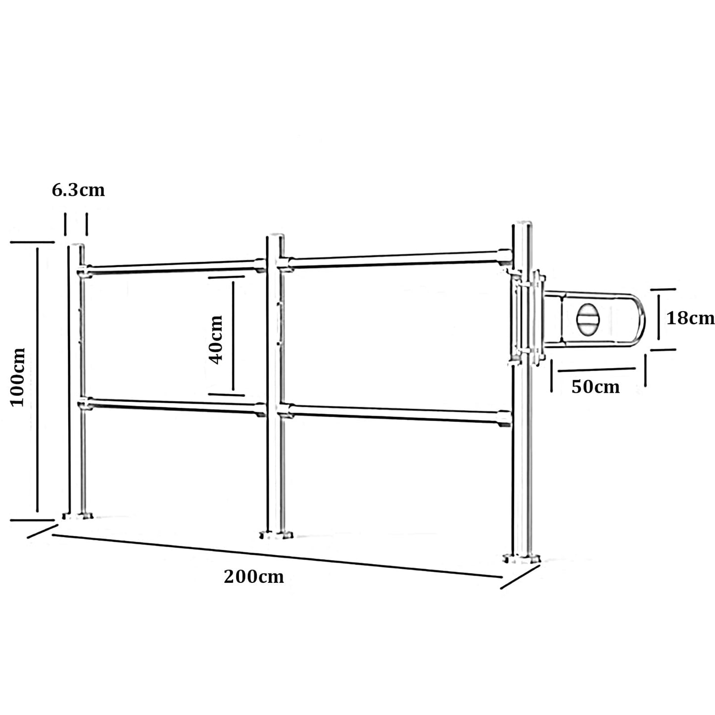 JIIPOREGJ Stainless Steel Supermarket Cashier Counter Gatespring-Loaded Automatic Swing Door for Pedestrian Access1-Way Safety Entrance for Libraries.Silver-200X100Cmx6.3Cm/C