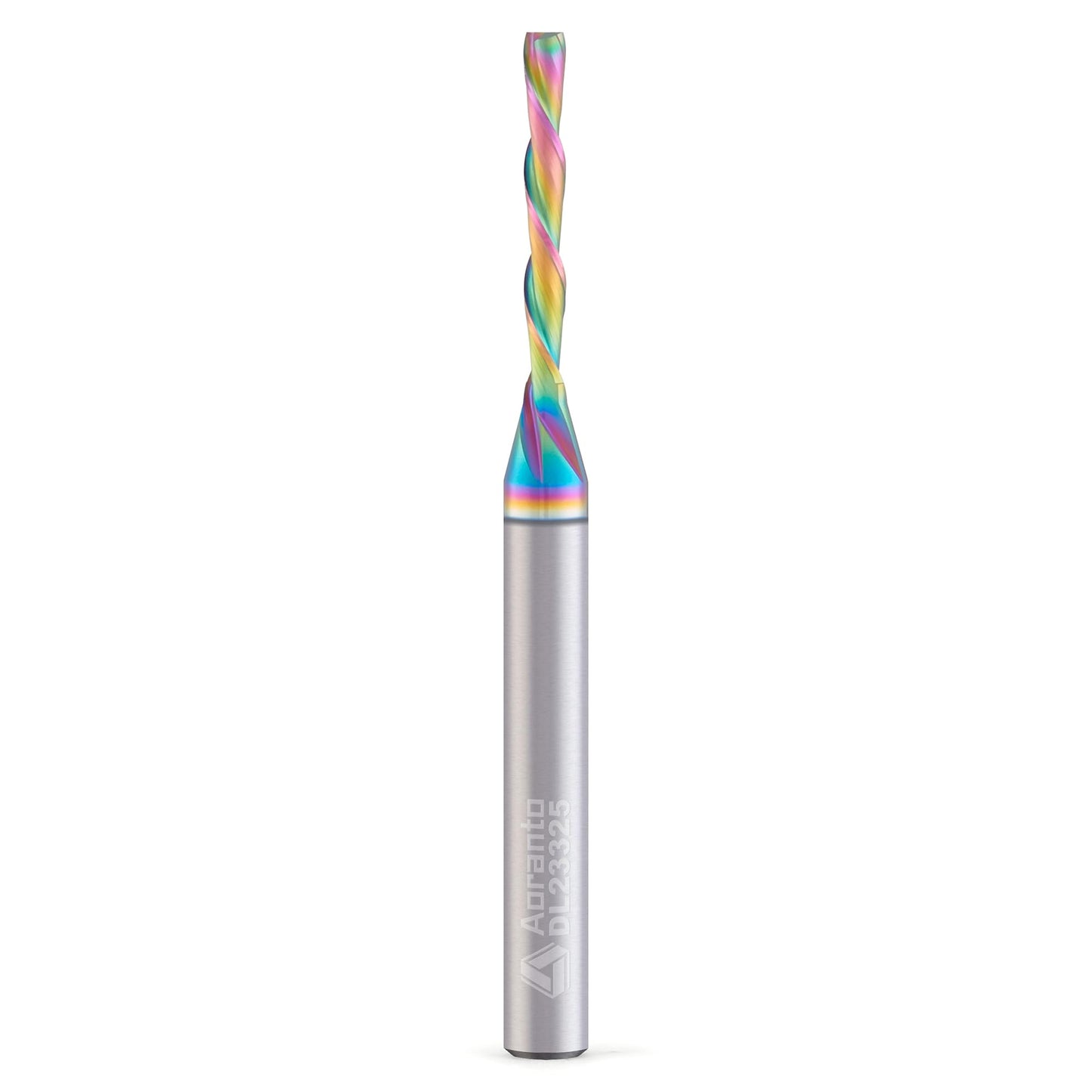 Aoranto DL23325 1/8" Downcut Spiral CNC Router Bit 1/4" Shank, Industrial Quality Extra Long Life Coating Solid Carbide Down Cut End Mill for Wood Slot Engraving Carving, 1/8 Inch Dia x 1 Inch CL