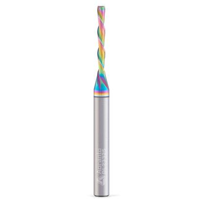Aoranto DL23325 1/8" Downcut Spiral CNC Router Bit 1/4" Shank, Industrial Quality Extra Long Life Coating Solid Carbide Down Cut End Mill for Wood Slot Engraving Carving, 1/8 Inch Dia x 1 Inch CL