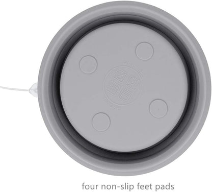 CARTINTS Silicone Collapsible Food Storage Containers with Lids, Ideal for Travel and Camping, 32oz/950ml, Grey
