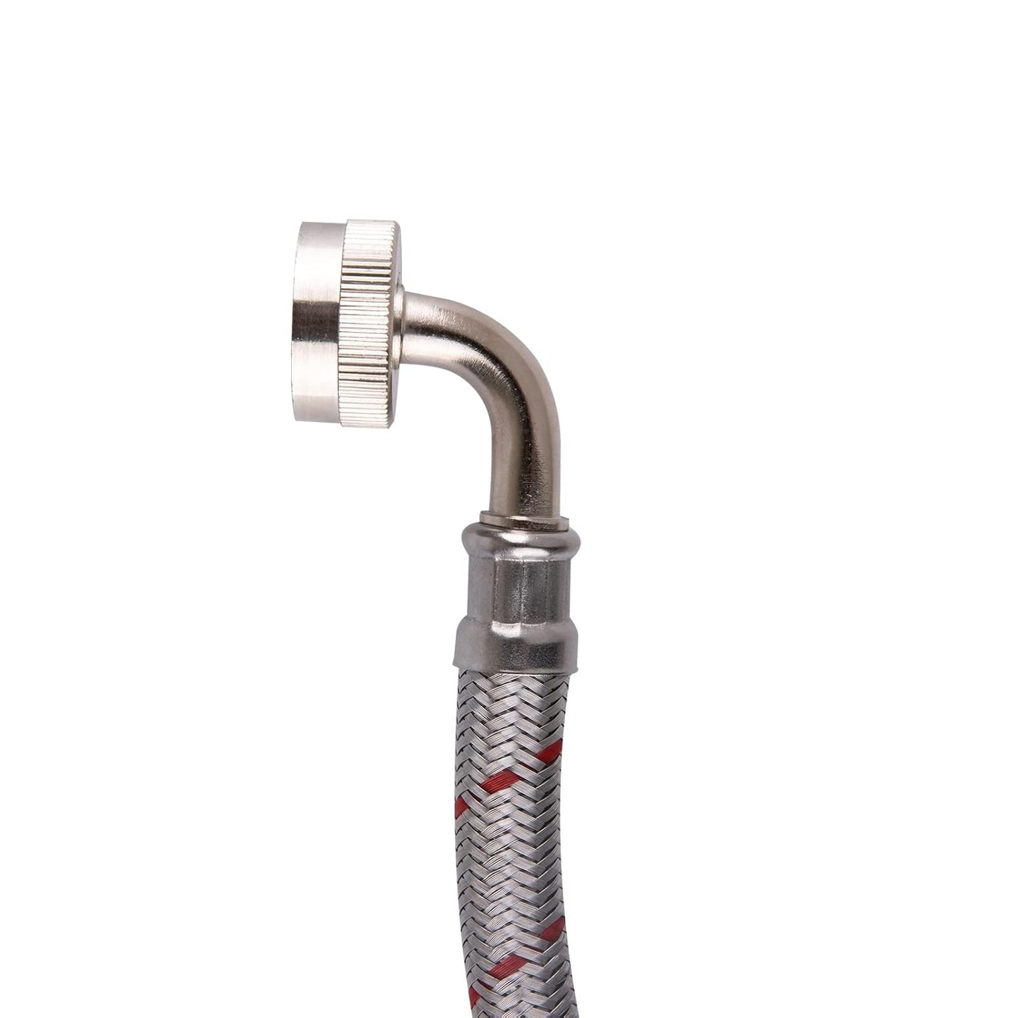 Hausen 48-Inch Stainless Steel Washing Machine Connector, 4 Feet Elbow Supply Line, 1-Pack