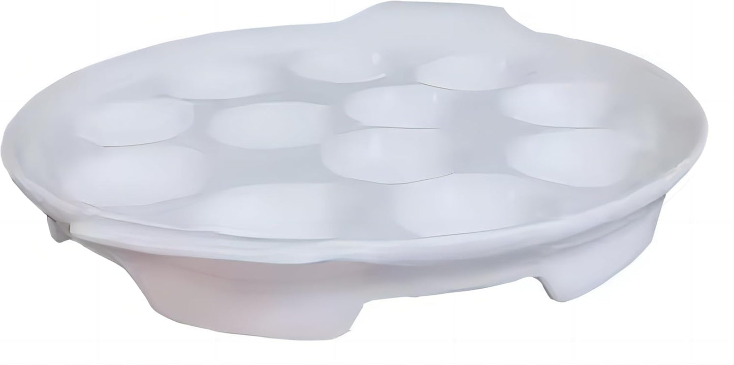 Bamboo's Grocery LoKii 2 Pack Ceramic Escargot Dish, 12 Holes with Handles, White, 9.25 Inches, Snail Dish Diet Plates