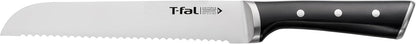 T-fal Ice Force German Stainless Steel Bread Knife, 8 Inch, High Cutting Precision, Ultra Sharp Blades