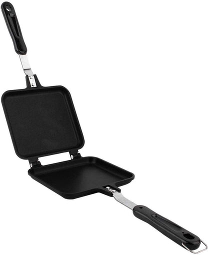 Double-Sided Non-stick Frying Pan, Grill Pan, Waffle Maker for Cake, Toast, Sandwich, Snack Griddle