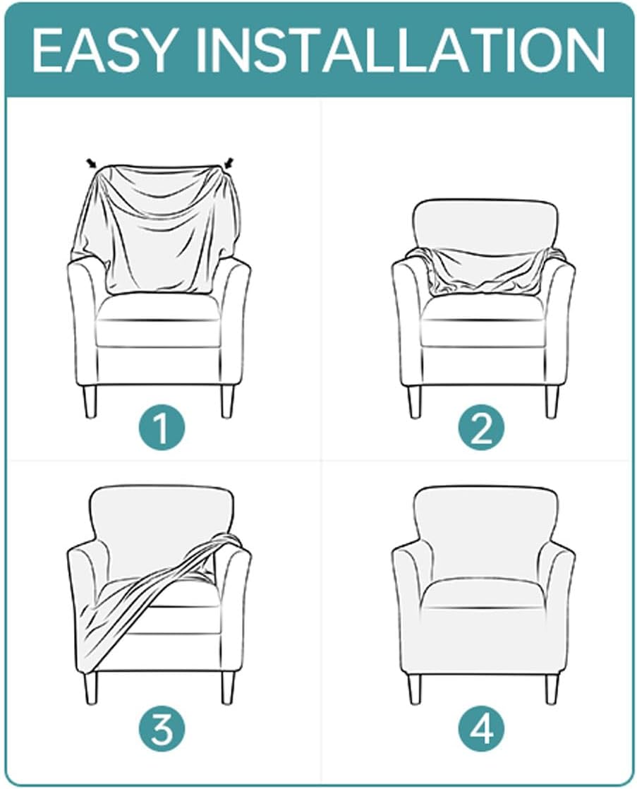 1-Piece Stretch Chair Covers with Arms Banquet Armchair Slipcover Velvet Mid Century Modern Armchair Slipcover