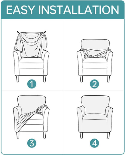 1-Piece Stretch Chair Covers with Arms Banquet Armchair Slipcover Velvet Mid Century Modern Armchair Slipcover