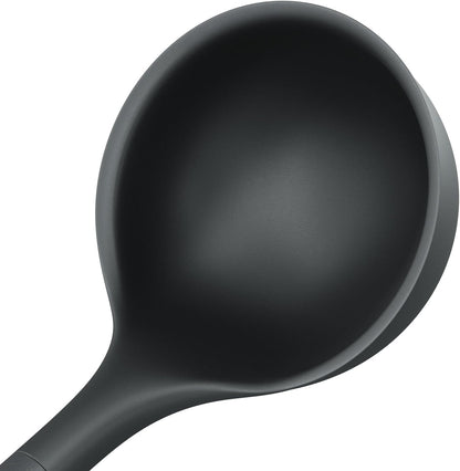 Zyliss Silicone Soup Ladle - Sustainable Wheatstraw/Nylon Ladles for Cooking, 12.5" x 3.7", Beluga Grey